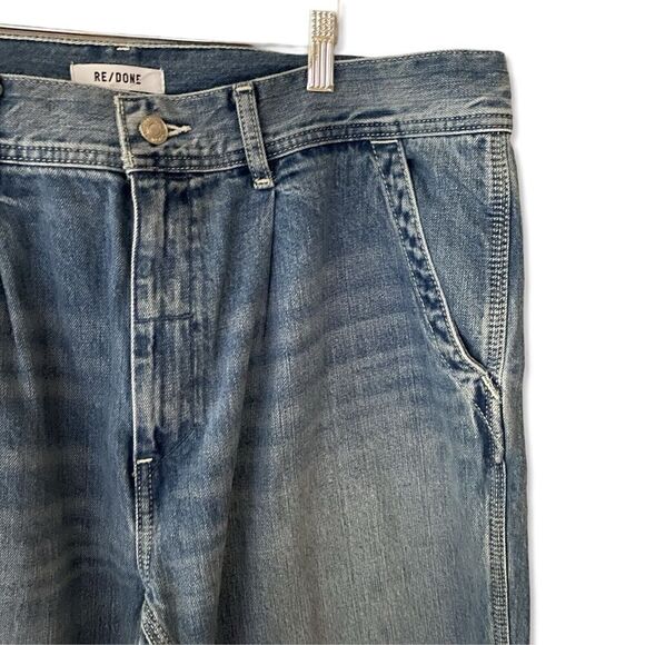 RE/DONE Utility Loose Jeans Sz 32 Vintage Fade Denim High Rise NWT $395 - Picture 11 of 12